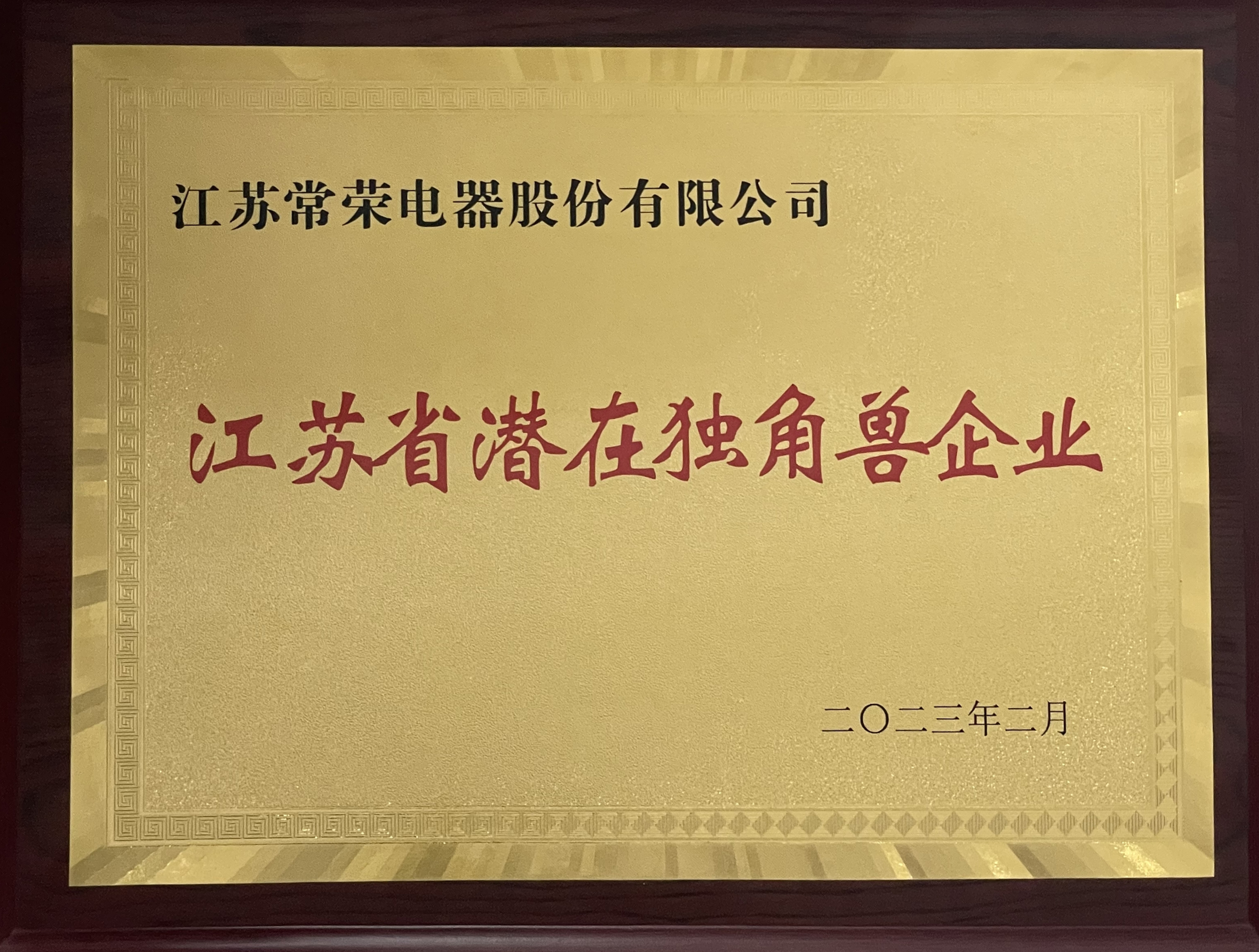 奖牌：江苏省潜在独角兽企业